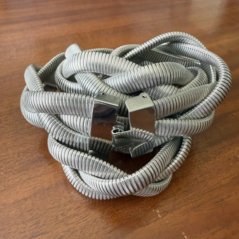 Vintage‎ Braided Metal Stretch Belt 34